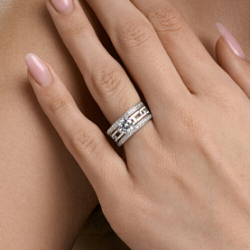 Кольцо Diamant - Серебро 925, Фианит, Эмаль (арт. 94-110-00247-2)