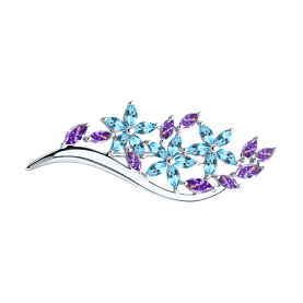 Брошь SOKOLOV - Серебро 925, Фианит (арт. 94040117)