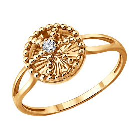 Кольцо Diamant - Золото 585, Фианит (арт. 51-110-01549-1)