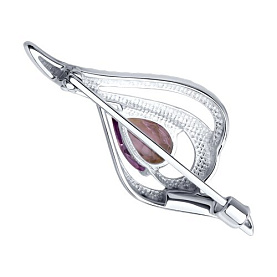 Брошь Diamant - Серебро 925, Аметист, Фианит (арт. 94-340-01045-3)