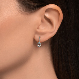 Серьги SOKOLOV - Золото 585, Топаз, Фианит (арт. 727971)