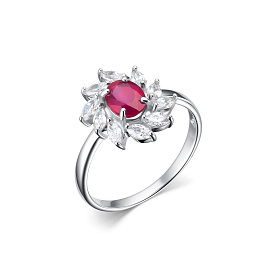 Кольцо Дар - Серебро 925, Рубин, Фианит (арт. К-3766рк111500)