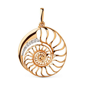 Подвеска ЮФ Династия - Золото 585, Фианит (арт. 106558-1102)