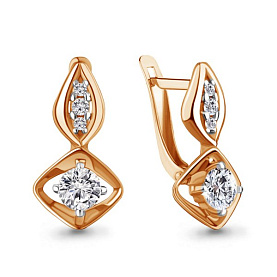 Серьги Аквамарин - Серебро 925, Фианит (арт. 49224А.6)