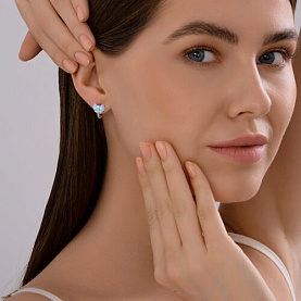 Серьги SOKOLOV - Серебро 925, Фианит, Эмаль (арт. 94026886)