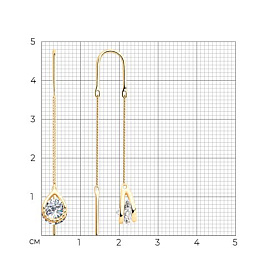 Серьги SOKOLOV - Серебро 925, Фианит (арт. 93021046)
