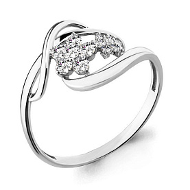 Кольцо Аквамарин - Серебро 925, Фианит (арт. 68004А.5)