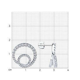 Серьги SOKOLOV - Серебро 925, Фианит (арт. 94026885)
