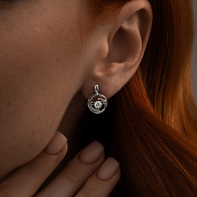 Серьги SOKOLOV - Серебро 925, Фианит (арт. 94023006)