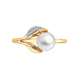 Кольцо SOKOLOV - Золото 585, Жемчуг культивированный, Фианит (арт. 791292)