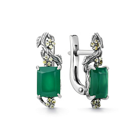 Серьги Дар - Серебро 925, Агат, Фианит (арт. С-5249ос409274)