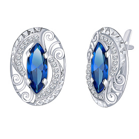 Серьги Атолл - Серебро 925, Фианит (арт. 20496ас3-925)
