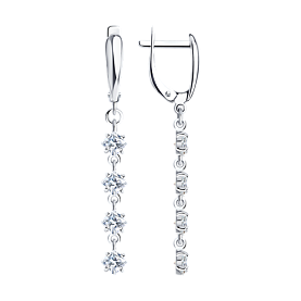 Серьги SOKOLOV - Серебро 925, Фианит (арт. 94022011)