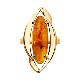 Кольцо SOKOLOV - Серебро 925, Янтарь пресс. (арт. 83010038)