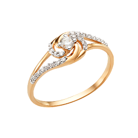 Кольцо ЮФ Династия - Золото 585, Фианит (арт. 002011-1102)