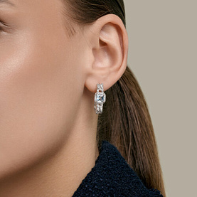 Серьги SOKOLOV - Серебро 925, Топаз, Фианит (арт. 92025399)