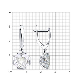 Серьги SOKOLOV - Серебро 925, Горный хрусталь, Фианит (арт. 92022046)