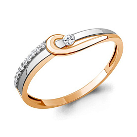 Кольцо Аквамарин - Золото 585, Фианит (арт. 64396А.1)