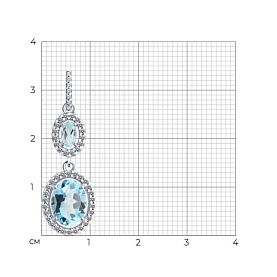 Подвеска Diamant - Серебро 925, Топаз, Фианит (арт. 94-330-02046-1)