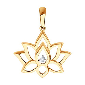 Подвеска SOKOLOV - Золото 585, Фианит (арт. 036623)