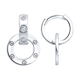 Серьги SOKOLOV - Серебро 925, Фианит (арт. 94027215)