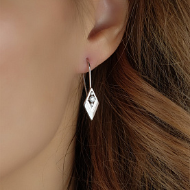 Серьги Атолл - Серебро 925, Фианит (арт. 22147-925)