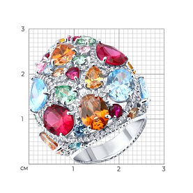 Кольцо Diamant - Серебро 925, Синтетический рубин, Фианит (арт. 94-110-00289-2)