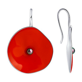 Серьги SOKOLOV - Серебро 925, Жемчуг культивированный, Эмаль (арт. 94024393)