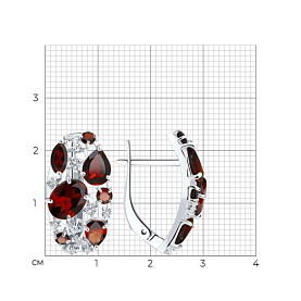 Серьги SOKOLOV - Серебро 925, Гранат, Фианит (арт. 92020172)