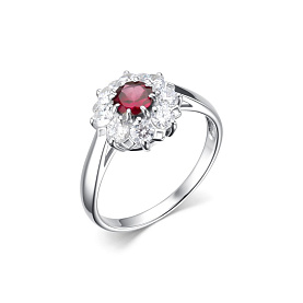 Кольцо Дар - Серебро 925, Родолит, Фианит (арт. К-3912рс41000)