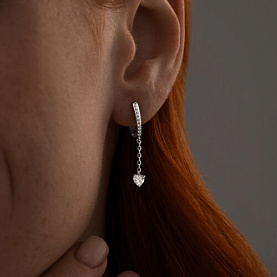 Серьги SOKOLOV - Серебро 925, Фианит (арт. 94021851)