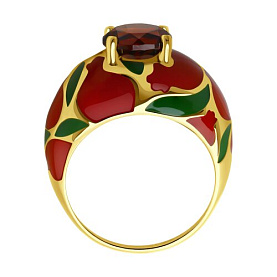 Кольцо Diamant - Серебро 925, Синтетический гранат, Эмаль (арт. 93-310-01707-1)