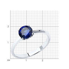 Кольцо SOKOLOV - Серебро 925, Синтетический сапфир (арт. 88010056)