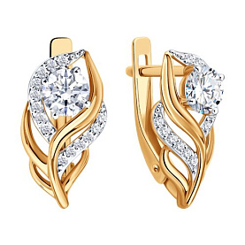 Серьги SOKOLOV - Золото 585, Фианит (арт. 0200801)