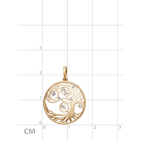 Подвеска ЮФ Династия - Золото 375, Фианит (арт. 101828-5102)