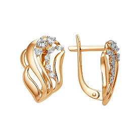 Серьги ЮФ Династия - Золото 375, Фианит (арт. 012692-5102)