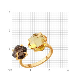 Кольцо SOKOLOV - Золото 585, Раухтопаз, Цитрин (арт. 717298)