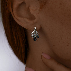 Серьги SOKOLOV - Серебро 925, Топаз, Топаз лондон (арт. 92022081)