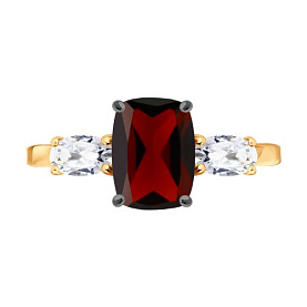 Кольцо SOKOLOV - Серебро 925, Гранат, Фианит (арт. 92014656)