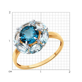 Кольцо Diamant - Золото 585, Топаз, Топаз лондон (арт. 51-310-02100-5)