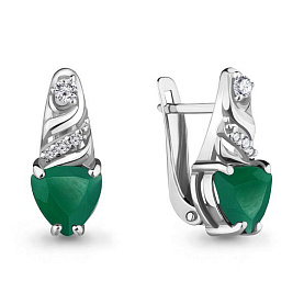 Серьги Аквамарин - Серебро 925, Агат, Фианит (арт. 4469909А.5)