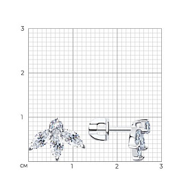 Серьги SOKOLOV - Серебро 925, Фианит (арт. 94024818)
