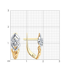 Серьги SOKOLOV - Золото 375, Фианит (арт. 027233-4)