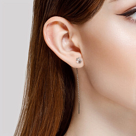 Серьги SOKOLOV - Серебро 925, Фианит (арт. 94025289)