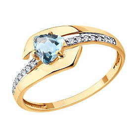 Кольцо Diamant - Золото 585, Топаз, Фианит (арт. 51-310-01543-1)