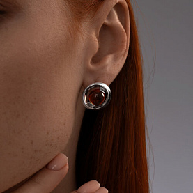 Серьги SOKOLOV - Серебро 925, Янтарь пресс. (арт. 83020066)