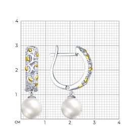 Серьги SOKOLOV - Серебро 925, Жемчуг имитация (арт. 94022698)