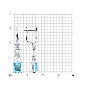 Серьги SOKOLOV - Золото 585, Горный хрусталь, Топаз (арт. 729422-3)