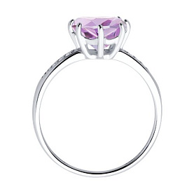 Кольцо Diamant - Серебро 925, Аметист, Фианит (арт. 94-310-02054-3)