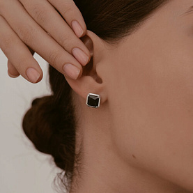 Серьги Diamant - Серебро 925, Оникс (арт. 94-322-01915-1)